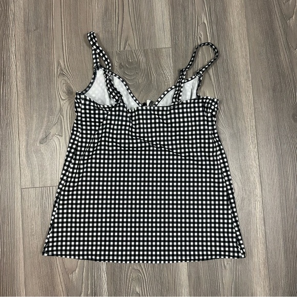 Freya Monochrome Gingham Plunge Underwire Tankini Swim Top Tassel Detail 32G - Picture 5 of 7